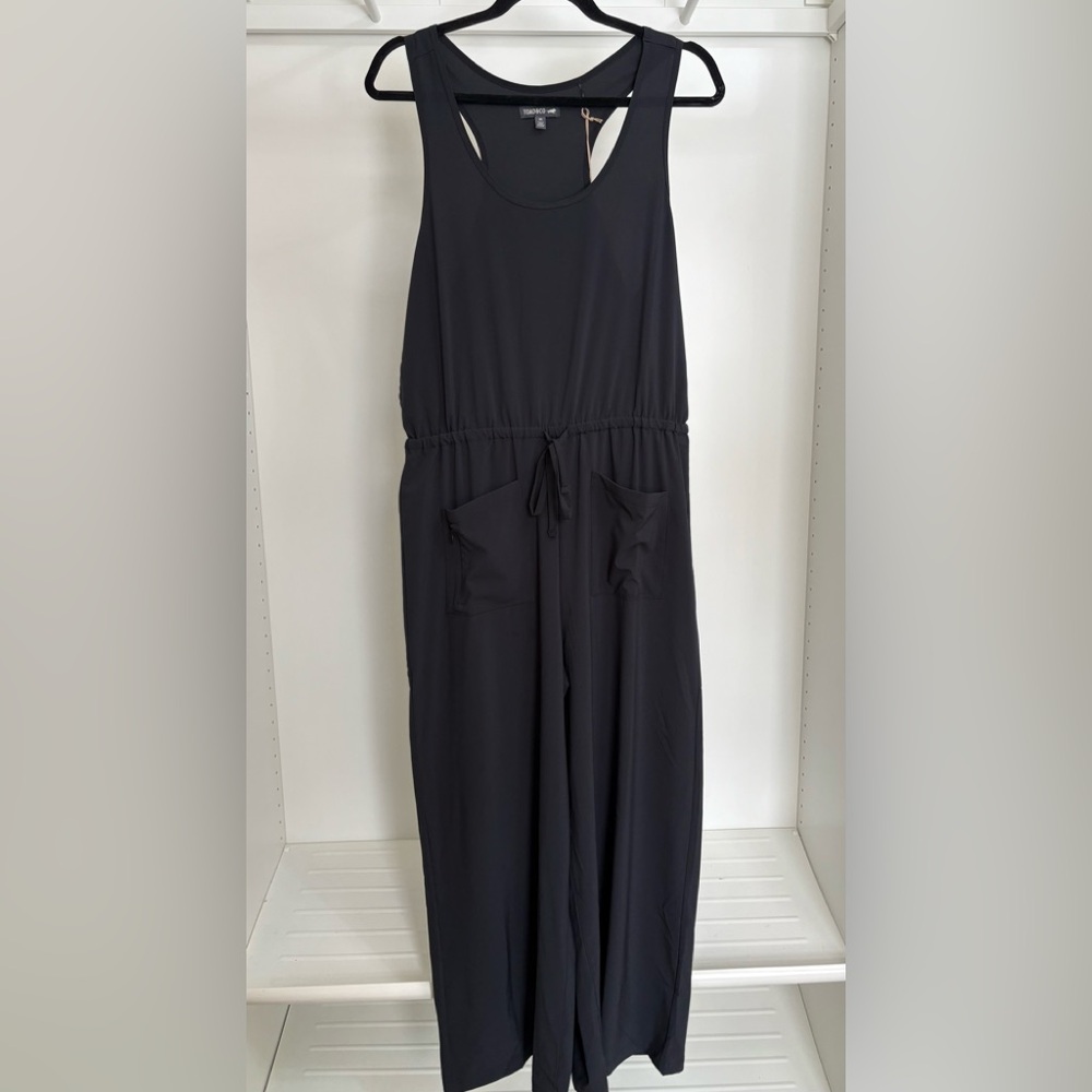 Toad&Co Black Sleeveless Relaxed Jumpsuit with Drawstring Waist